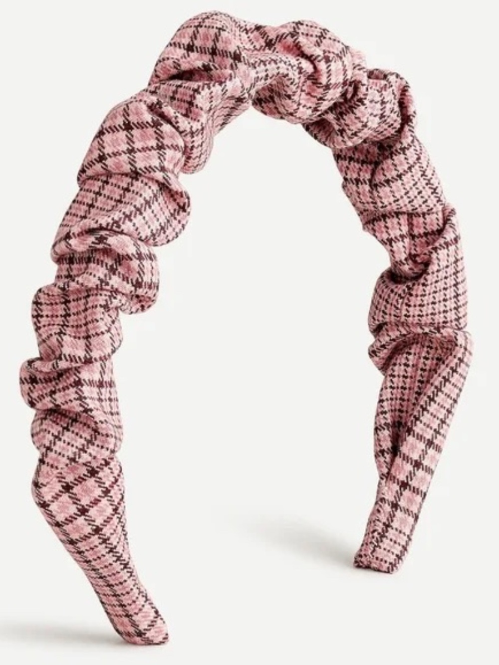 J. Crew Pink Plaid Scrunchie Headband Pink